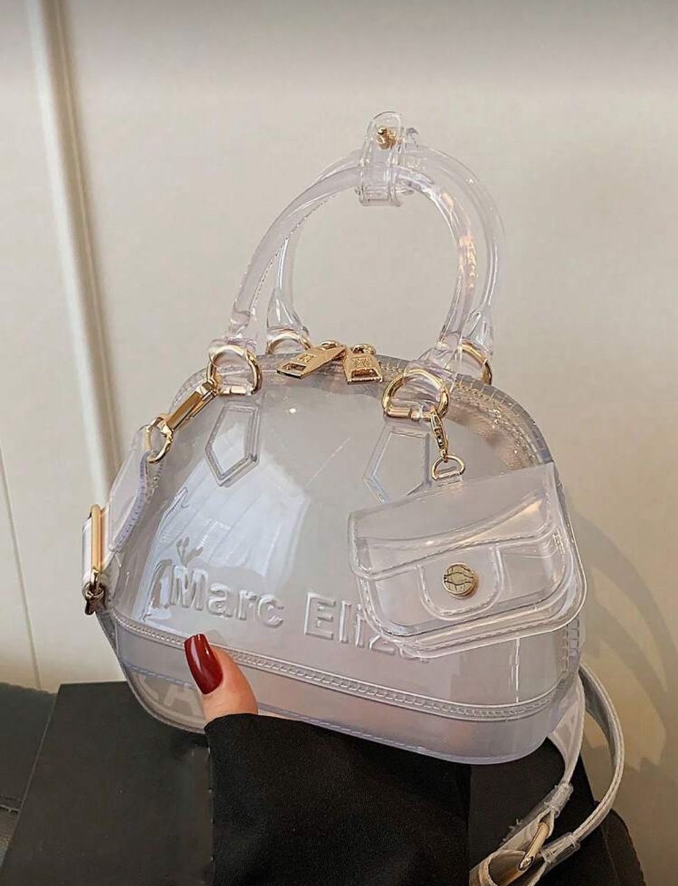 Transparent Jelly Mini Top Handle Crossbody Bag